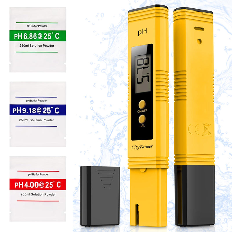 [Australia - AusPower] - PH Meter, Digital pH Meter, PH Meter for Water Hydroponics, with 3 Pack of Calibration Solution Mixture Included 