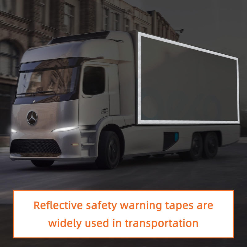 QILIMA 3 Rolls 2 Inch x 30 FT White Reflective Tape 2 Inch Outdoor Waterproof for Vehicles - High-Visibility Safety Reflector Tape for Bicycles, Trucks, Trailers - Reflective Stickers，Total 99 Ft