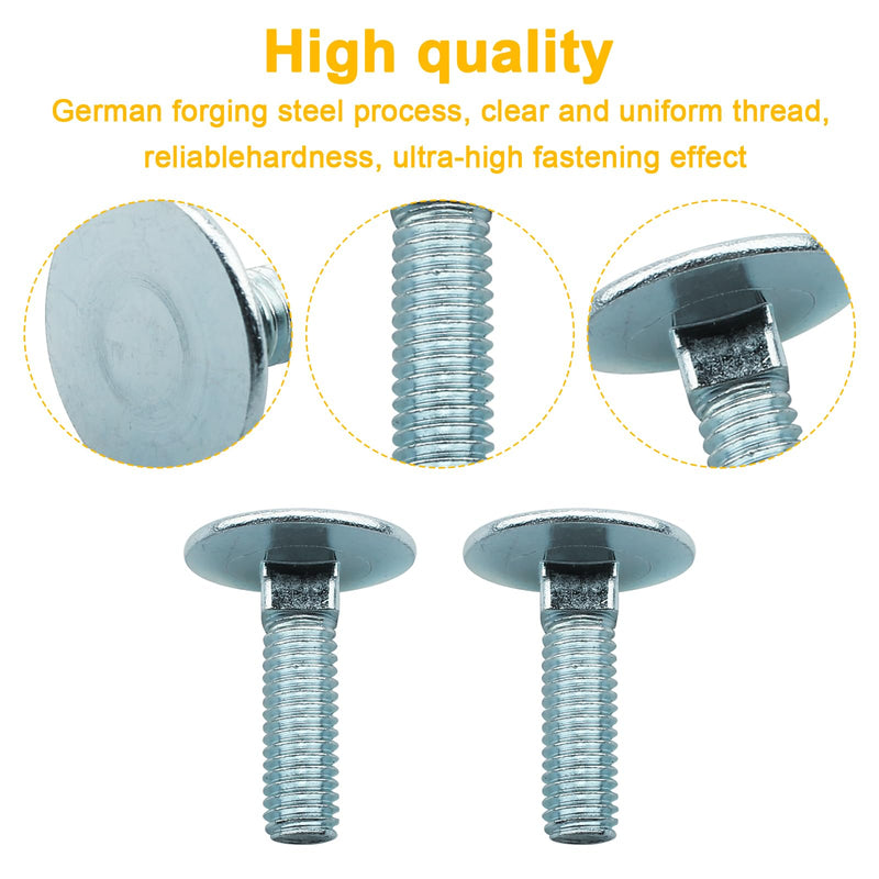 [Australia - AusPower] - 10 Pcs 014973239763 Elevator Bolts, 3/8-16 x 1-1/2 Flat Head Bolt, Zinc - Rust Resistant 