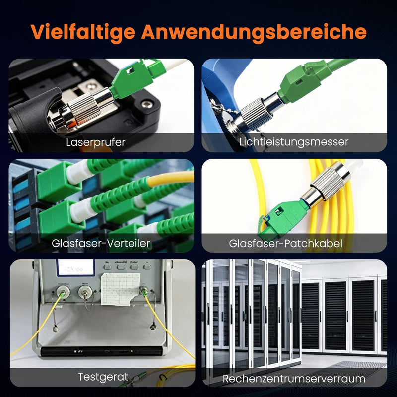 2 x Fibre Optic Adapter LC/APC Female to SC/APC, Male Singlemode 9/125um Simplex, Fibre Optic Connector for Reliable Interface Conversion, Compatible with Various Fibre Optic Cables