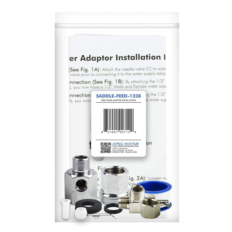 [Australia - AusPower] - APEC Water Systems Feed Water Adapter 1/2" & 3/8" for Undersink System (SADDLE-FEED-1238) 