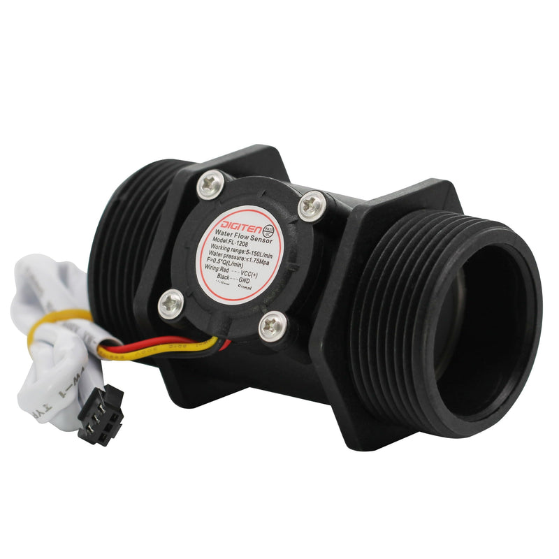 DIGITEN G1-1/2 G1.5 Water Flow Sensor Hall Effect Sensor Flow Meter Control 5-150L/min Compatible with Arduino, Raspberry Pi and Reverse Osmosis Filters