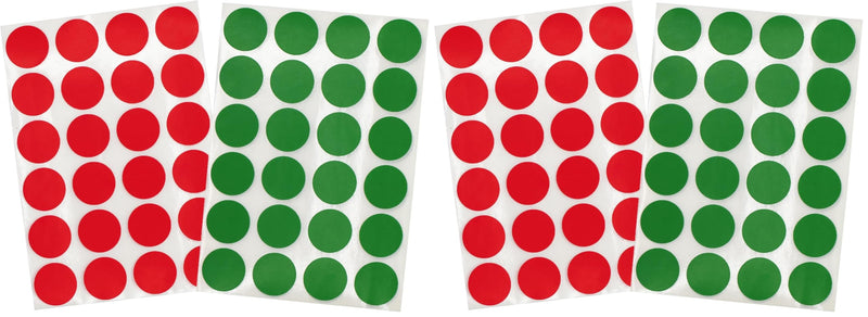 ChromaLabel 3/4 Inch Circle Sticker Labels, Easy to Write On Round Label Stickers, Permanent Adhesive Sticky Dots - 1200 Colored Dot Stickers per Variety Pack, Red and Green (Pack of 2) 3/4" Diameter (Pack of 2)