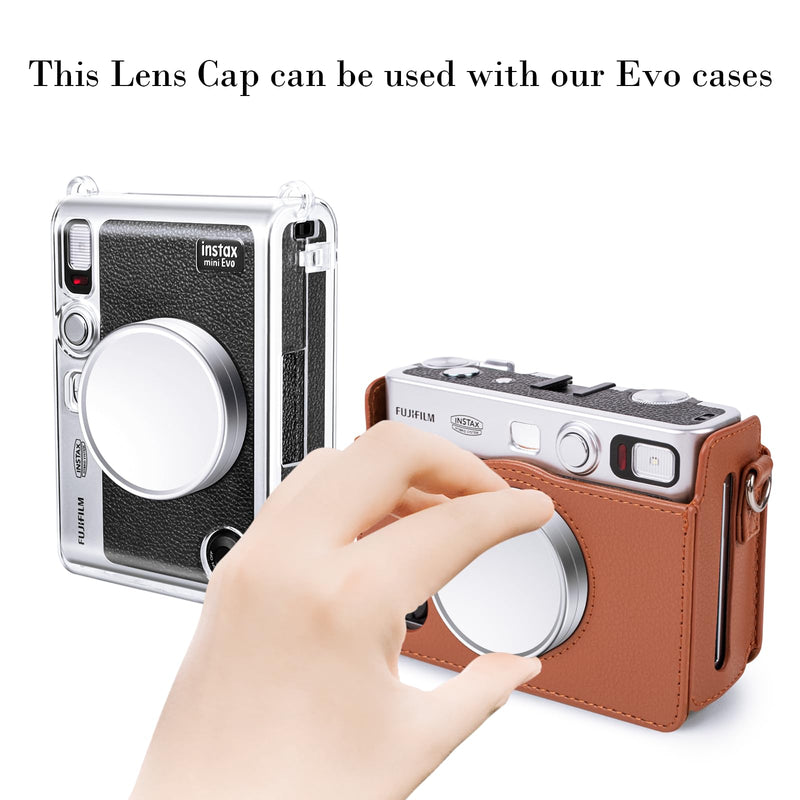 [Australia - AusPower] - Rieibi Lens Cap for Fujifilm Instax Mini Evo, Fuji Mini Accessories for Fuji Instax Mini Evo Lens Cover, Anti-Scratches Aluminum Mini Evo Lens Cap with Flocking Internal 
