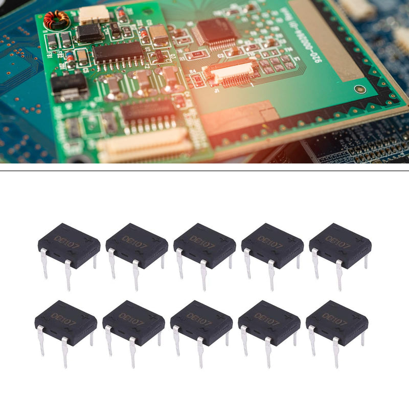 [Australia - AusPower] - DEWIN Bridge Rectifier, DB107 1A 1000V Bridge Rectifier Lead Diode for Household Appliances Industrial Electronic Circuit (Pack of 10) 