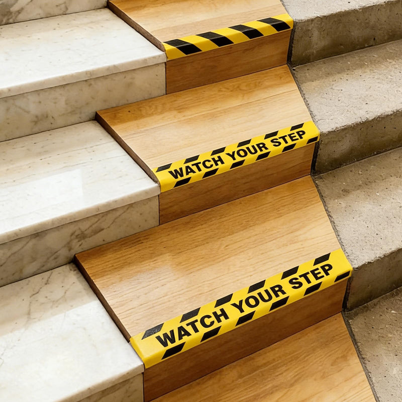 PATIKIL 5Pcs Frosted Non-Slip Tape - 2 ft x 5.91 Inch, Heavy Duty Anti Slip Grip Safety Watch Your Step Tape High Adhesion & Waterproof, Suit for - Outdoor/Stairs, Yellow Black