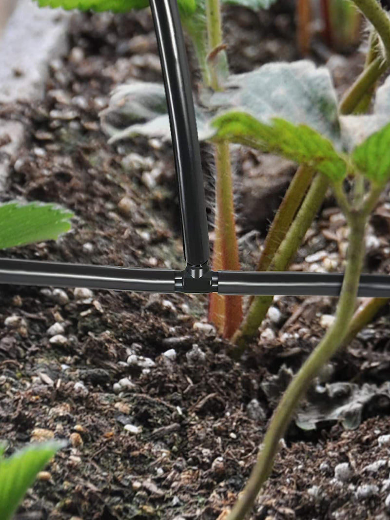 [Australia - AusPower] - 100pcs 1/4" Universal Barbed Tee Fittings, Kalolary Barbed Connectors Drip Irrigation for 1/4 Inch Water Hose Connectors 4mm/7mm Water Tube Drip Irrigation Watering System 100pieces 