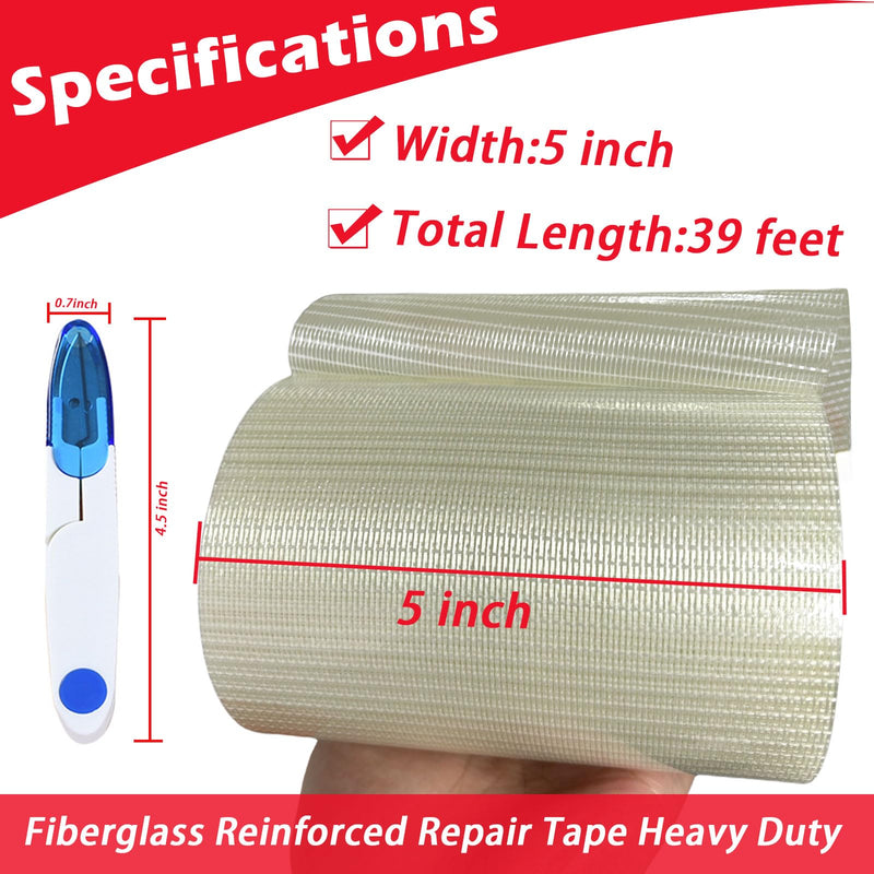 Clear Heavy Duty Repair Tape for Outdoor Fabric, Awning, RV Roof, Underbelly, Tarp, Tent, Sail and Boat Cover - Repair Patch