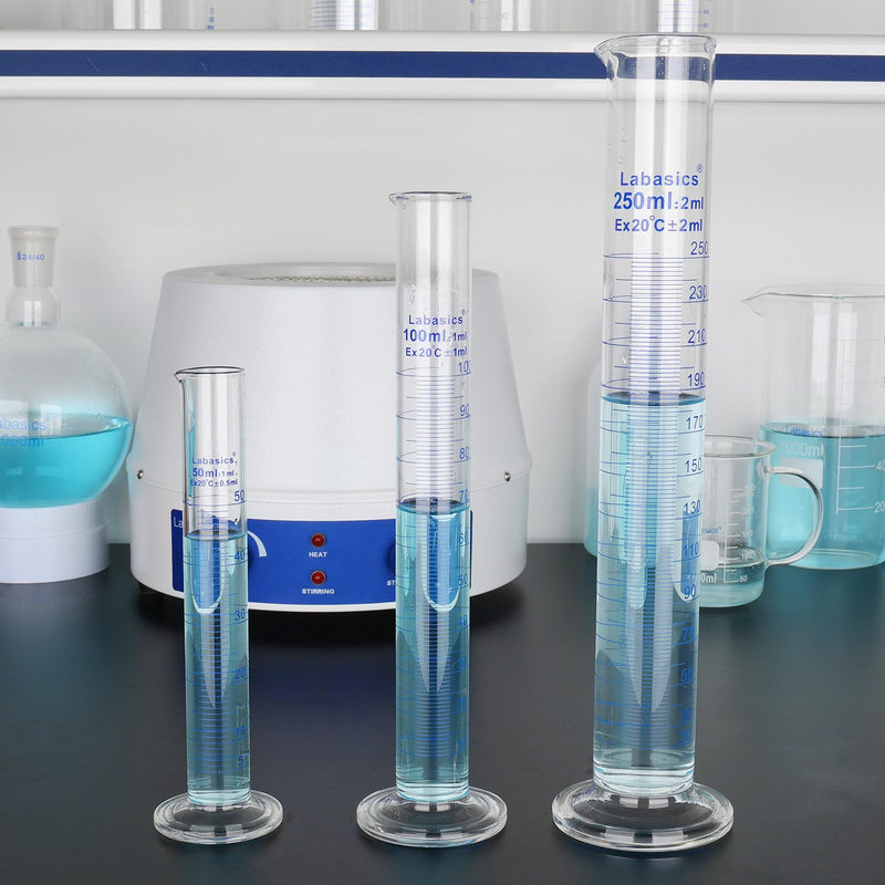 Labasics 1-Pack 1000 ml Borosilicate Glass Graduated Cylinder, Heavy-Duty Measuring Cylinder for Laboratory Use
