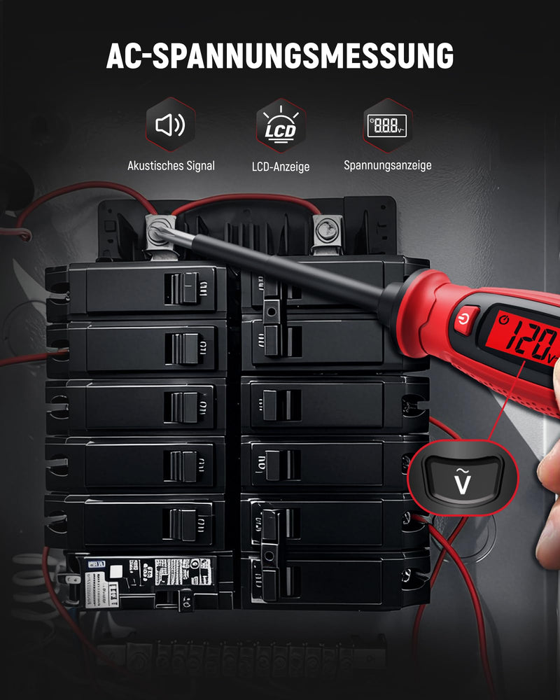 KAIWEETS 2-in-1 Voltage Tester Screwdriver, 3-500 V AC Contact & Non-Contact Voltage Tester, Phase Tester and Continuity Tester Phillips