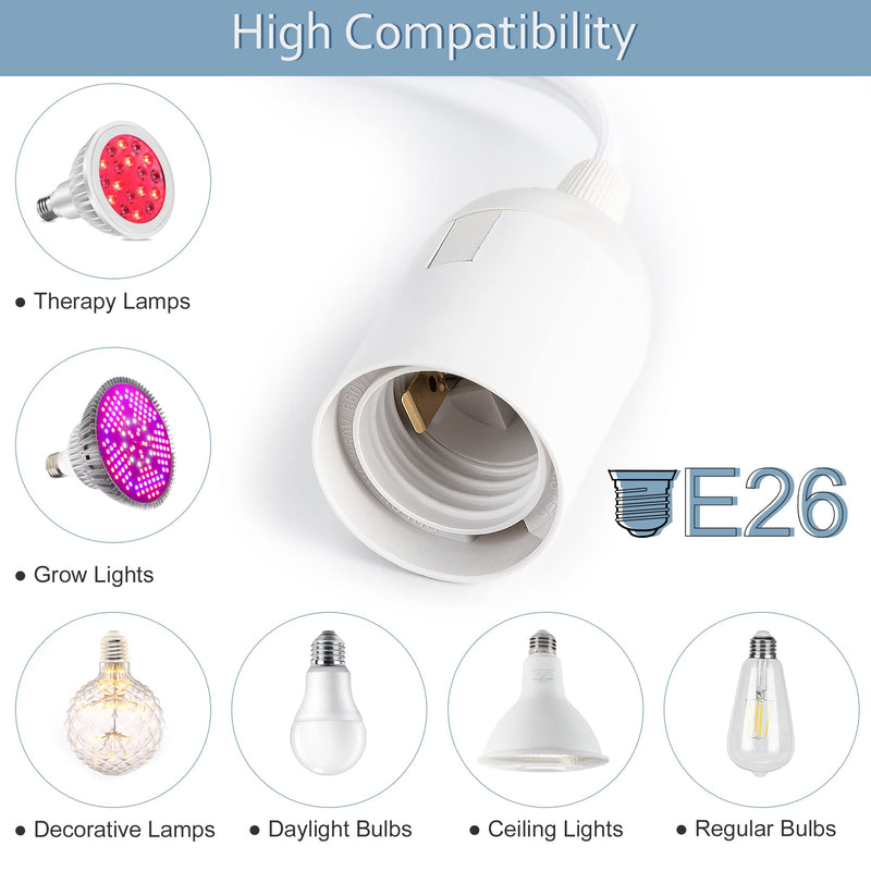 [Australia - AusPower] - JACKYLED 20Ft UL Approval Extension Hanging Lantern Pendant Light Lamp Cord Cable 360W Suitable for E26 E27 Socket with On/Off Switch for Paper Lantern 1 