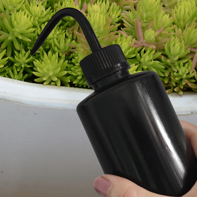 [Australia - AusPower] - Wash Bottle 2pcs 250ml/8oz Safety Bottles Watering Tools, Economy Plastic Squeeze Washing Cleaning Bottle with Narrow Mouth Scale Labels for Medical Succulent Irrigation Wash Plant Bottle (Black) Black 