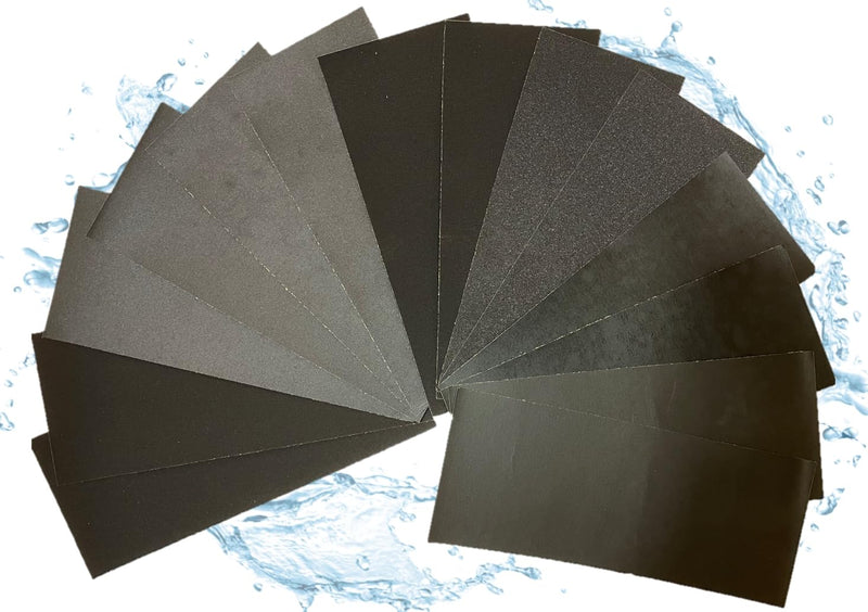 [Australia - AusPower] - Aventurine 14pcs Sandpaper 400 to 2000 Grits, Wet and Dry Sandpaper 9x3.6 Inch for Cars Polishing Metals Walls Wood Furniture Sanding, 400 600 800 1000 1200 1500 2000 Grit Wet/Dry Sandpaper Sheets Kit 