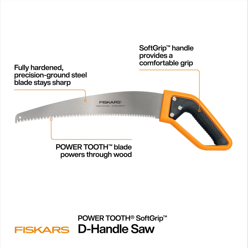 Fiskars Pruning Saw, Gifts for Dad, Tree Cutting Saw with Handle, 15", Black