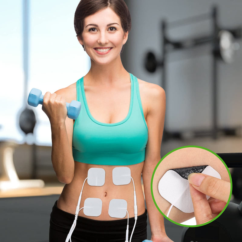 TENS Unit Electrodes Pads, 12PCS Self-Adhesive Electrode, TENS Units Replacement Pads with Plug 2.0 mm for TENS Machine