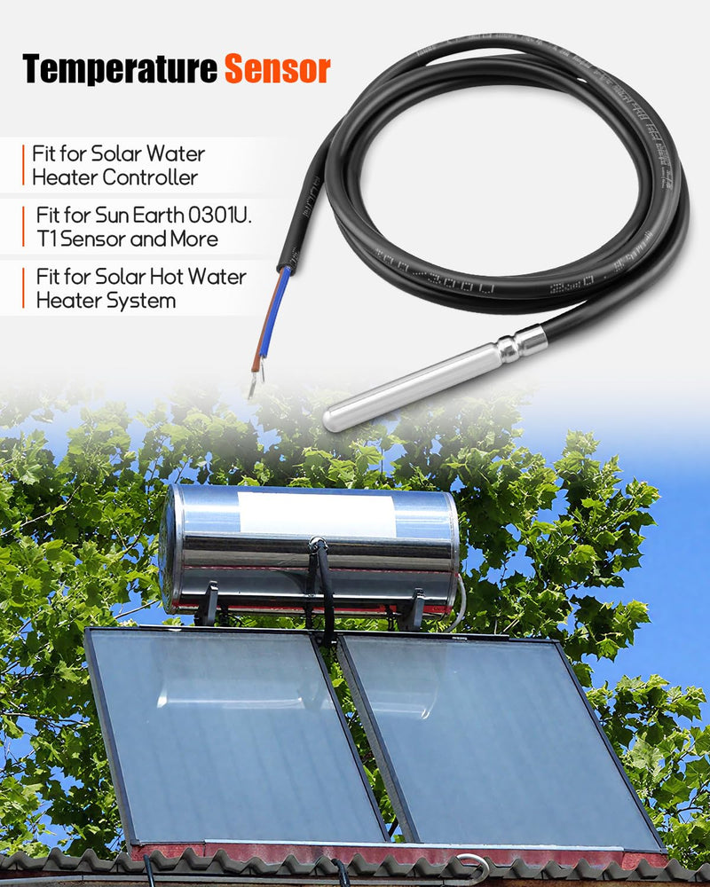 [Australia - AusPower] - PT1000 Temperature Sensor for Solar Water Heater Collector Temperature Sensing Fit for Sun Earth 0301U, T1 Sensor & More | Replacement Water Temperature Sensor 