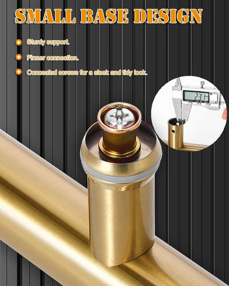 [Australia - AusPower] - 12 inch Round Stainless Steel Door Pull Push Handle Double Sided, French Sliding Barn Door Handle, H Shape Home Pull Handles, Gold 12inch / 30cm 