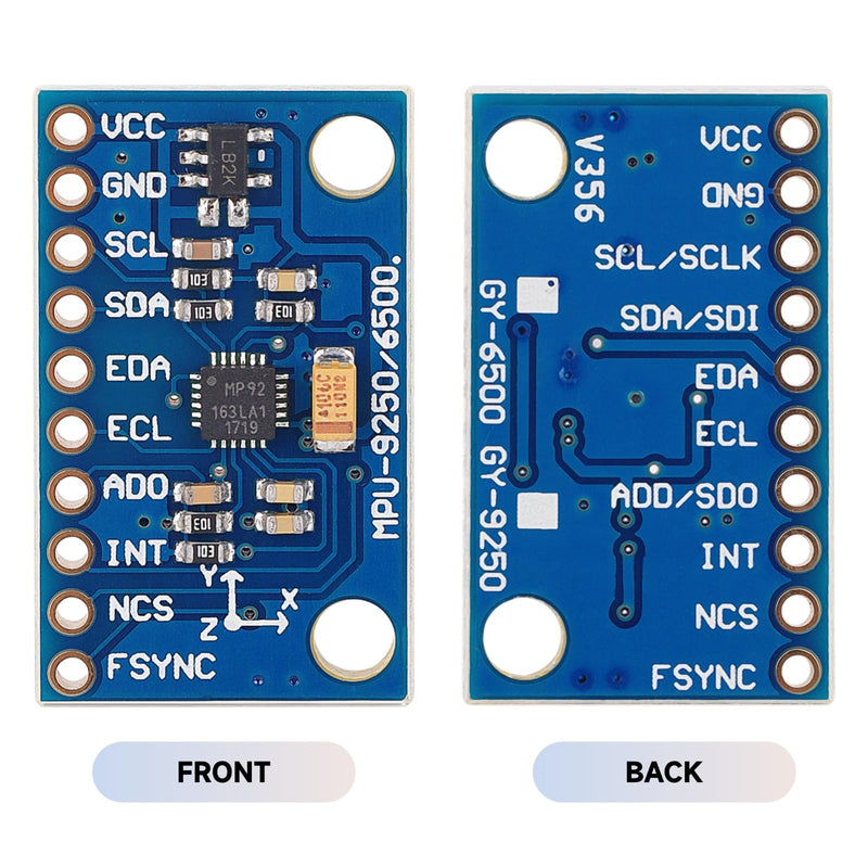 [Australia - AusPower] - MPU9250 GY-9250 Acceleration Gyroscope Sensor, 6-Axis 16 Bit Six-axis Acceleration Magnetic Sensor Module IIC/SPI for Arduino 