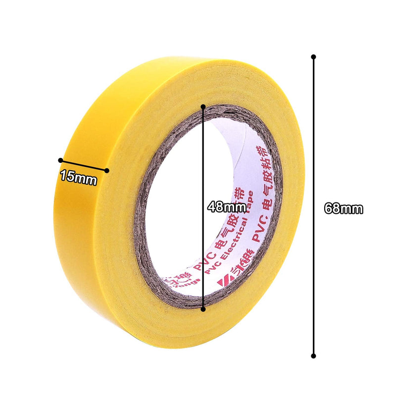 Viaky 6 Pack Electrical Tape Each Roll 0.6" x 50' High End Industrial Grade - Rated to 176 Degrees & 600 Volts - Vinyl Insulating Backing - Perfect for Electric Wiring Projects (6 Yellow) 6 yellow