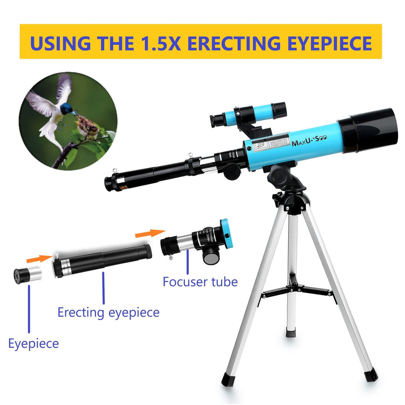 Lunar Telescope for Kids and Astronomy Beginners, Refractor Telescope with Finder Scope and 3 Eyepieces, Travel Telescope with Compact HD Binoculars for Moon Viewing Bird Watching Sightseeing F360X50+8X21 (Telescope+Binoculars)