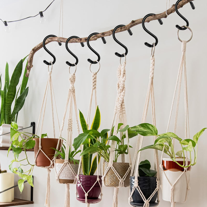 [Australia - AusPower] - 3 Inch 12 Pack Small S Hooks,Heavy Duty S Hooks for Hanging Plants,Vinyl Coated Non Slip S Hooks ,Black S Hooks Pot Rack Closet Hooks for Hanging Plants, Clothes, Kitchen Utensil, Pots, Pans, Bags ? 3 Inch-Black 
