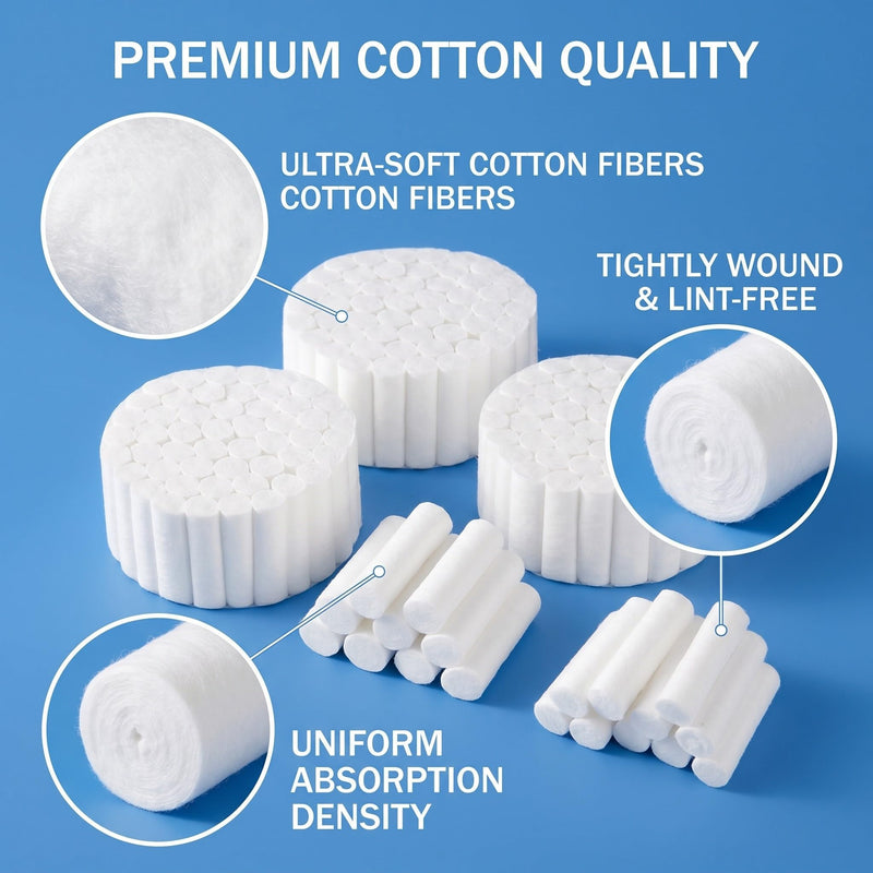 Pack of 200 Nose Stoppers Nampons Against Nosebleeds Percent Strong Absorbent Cotton Rolls Soft Gauze Rolls Stop Plugs