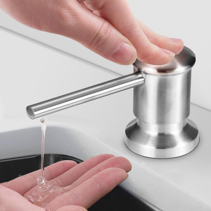 Yofidra Soap Dispenser for Kitchen Sink: Built in Sink Soap Dispenser Pump, Brushed Nickel Stainless Steel Sink Soap Dispenser with 47” Tube Kit Fit for Kitchen Bathroom in Counter 47" (Pack of 1)