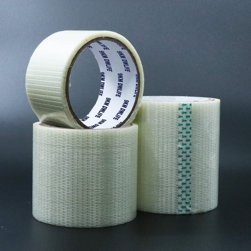 [Australia - AusPower] - 9KM DWLIFE Kite Ripstop Repair Tape 5cm-10cm Bi-directional Fiberglass Filament Tape clear Waterproof Strong High Adhesion Tear UV Resistance for Tent Sail Awning RV Camper Packing Fabric 32FT x 3.93in / 10M x 10cm 
