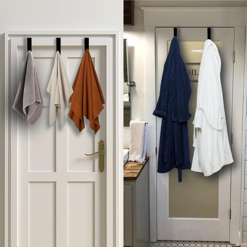 [Australia - AusPower] - 10pcs Over The Door Hooks - Sturdy & Stylish Organizer for 40lbs - Ideal for Bedroom Essentials, Towels & Clothes Hanger, Wreath Door Hanger - Black 