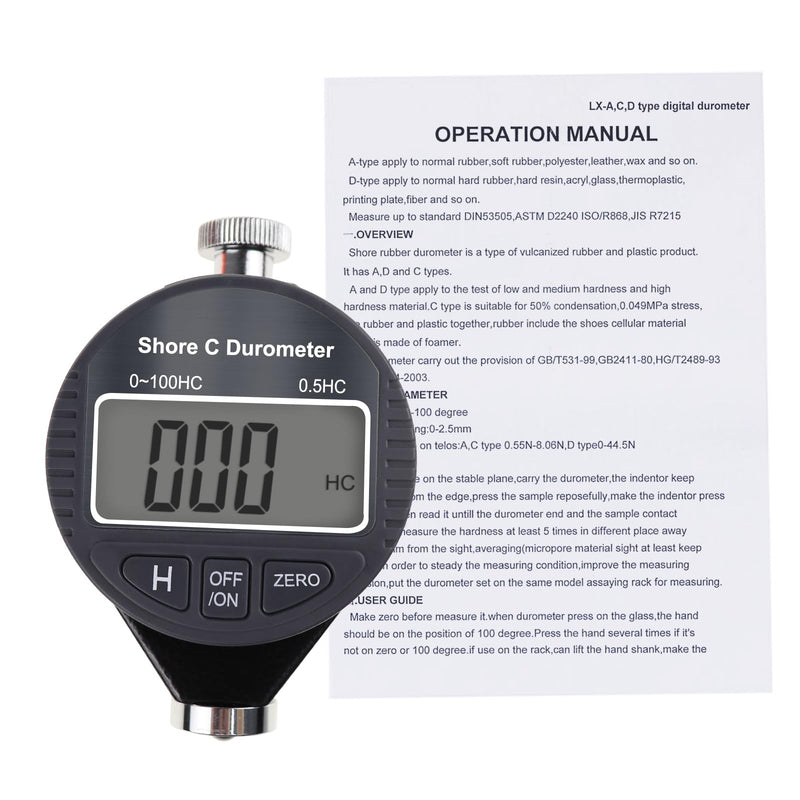 [Australia - AusPower] - Digital Hardness Meter Durometer Hardness Tester - Portable and Versatile for Measuring 0-100HD Shore A/C/D Hardness of Rubber, Tires, Plastics, Thermal Plastics, Flooring, and Bowling Balls 