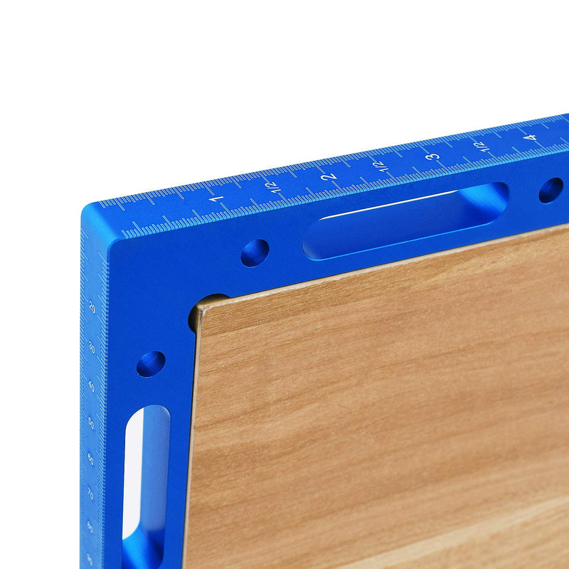 [Australia - AusPower] - Aluminium Alloy 90 Degree Positioning Squares 4.7" x 4.7"(12x12cm) Right Angle Clamps Woodworking Carpenter Tool Corner Clamping Square for Picture Frame Box Cabinets Drawers (Blue, 2pcs) Blue, 2pcs 