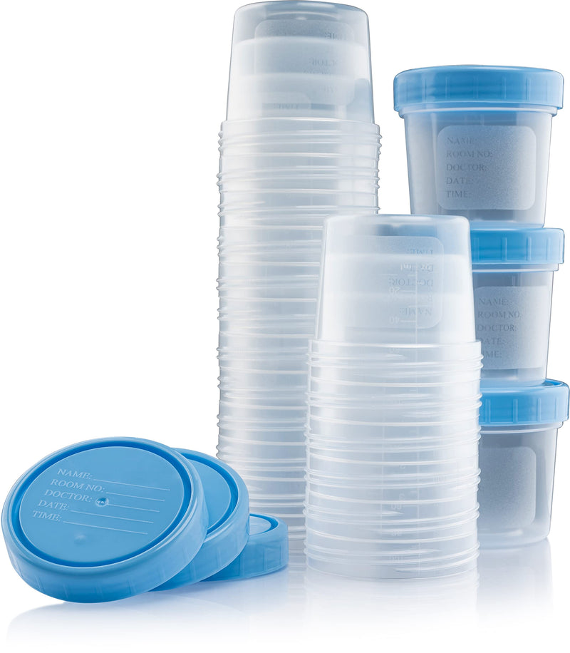[Australia - AusPower] - Caremax Supply Specimen Cups with Lids-Leak Proof Lid- High Quality Latex Free Polypropylene Plastic- Non-Sterile- 25 4oz Specimen Jar 
