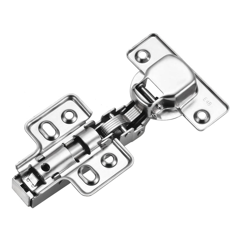 Kimdot Full Overlay 35mm Cup European Hidden Hinge Clip-on Plate for Easy Installation Kitchen,Bathroom Heavy-Duty Frameless Soft Close Hinge Four Hole Mounting Plate Hinges 10PCS 10