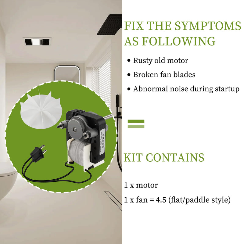 [Australia - AusPower] - Universal Bathroom Fan Motor Replacement by PANDEELS - SM550 Electric Vent Fan Motor Kit - Replacement for Nutone Broan 50 CFM 120V 3000 RPM - Replace C01575 65100 EM550 EM750 