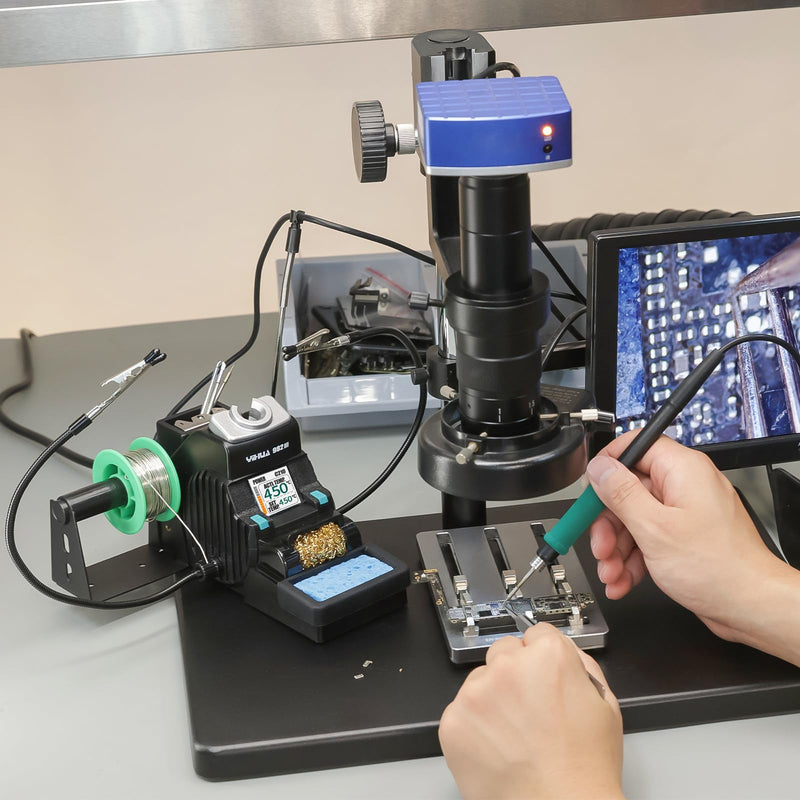 YIHUA 982-III Precise Soldering Station Kit C210 - Compatible with 3 C210 Soldering Tips, Lead Free Solder Wire, Sleep Mode, Automatic Standby, Tip Change Slots, Full Color Display