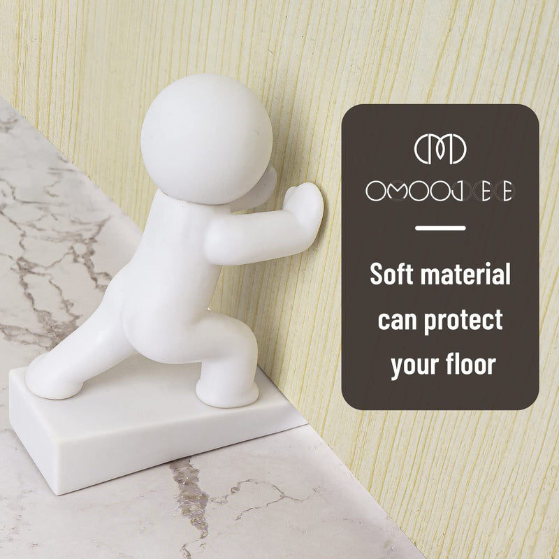 [Australia - AusPower] - Cute Door Stopper, Decorative Door Stop, Protects Your Floors, White 1 Pack (Patented) 