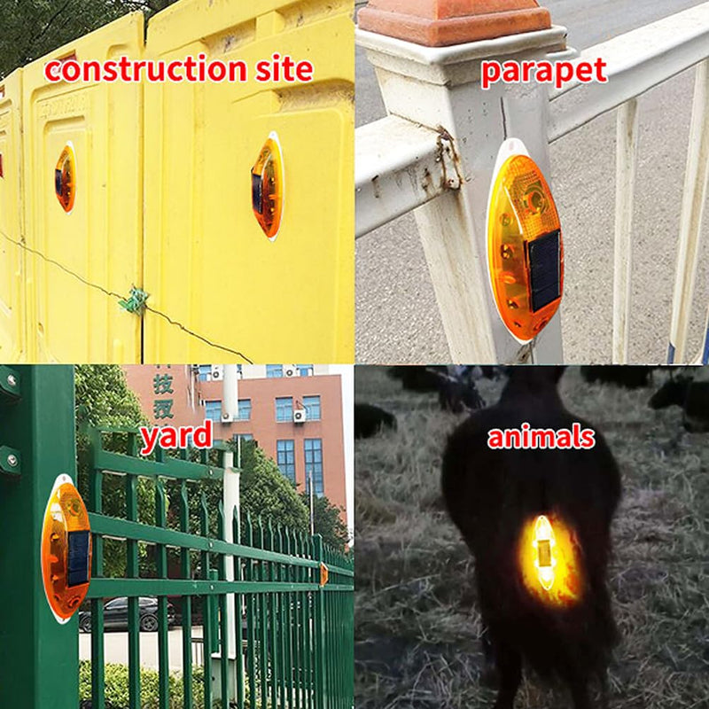 [Australia - AusPower] - Aolyty Solar Strobe Warning Light Outdoor Waterproof Bright Solar Safety Flashing Light Road Signs for Construction Site, Traffic, Dock, Marine, Stop Sign (Green) Green 