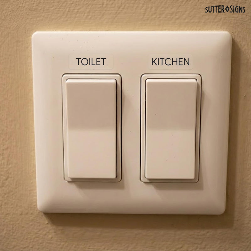 Light Switch Labels, Transparent Labels for Light Switch Identification for Home, Office, Rental, 65 Stickers per Sheet (650pcs Total)