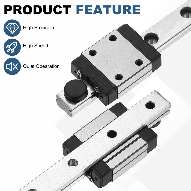 [Australia - AusPower] - uxcell MGN7 450mm Linear Sliding Rail Guide with MGN7C Sliding Carriage Block and Mini Guide, Linear Motion Guideway for Mini Engraving CNC Machine 3D Printer 