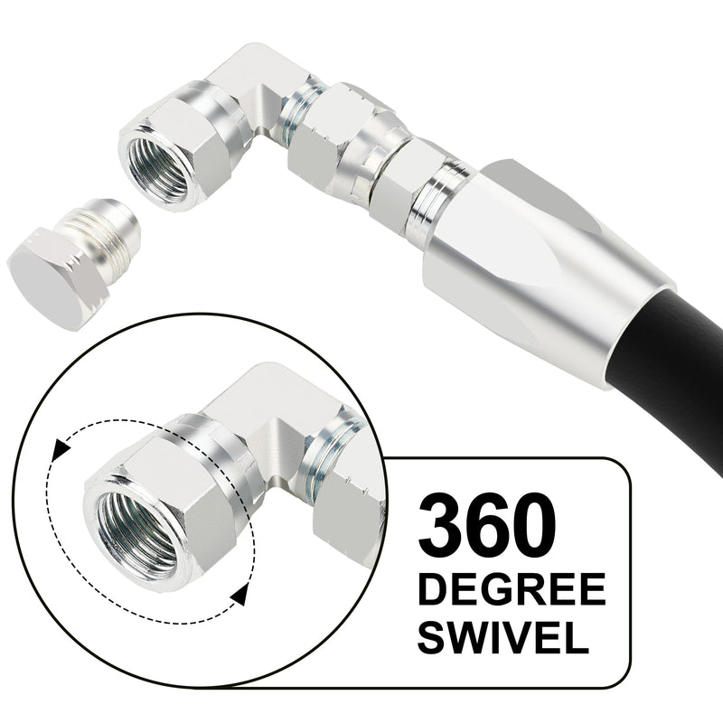 [Australia - AusPower] - 3/8’’ hydraulic fittings 90 degree, 3/8" Male JIC x 3/8" Female JIC Swivel, 5PCS 