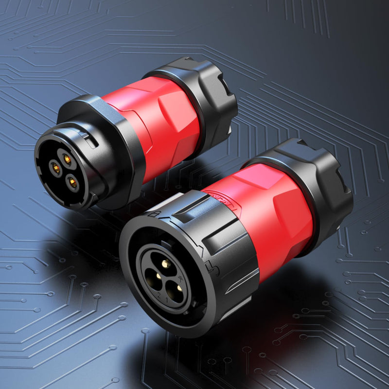 [Australia - AusPower] - CNLINKO YM-20 2 PIN Industrial Waterproof Connector,IP68 Circular Connector,PBT Plastic Shell Quick Plug Aviation Connector M20 Male Plug and Female Plug 2-Pin 