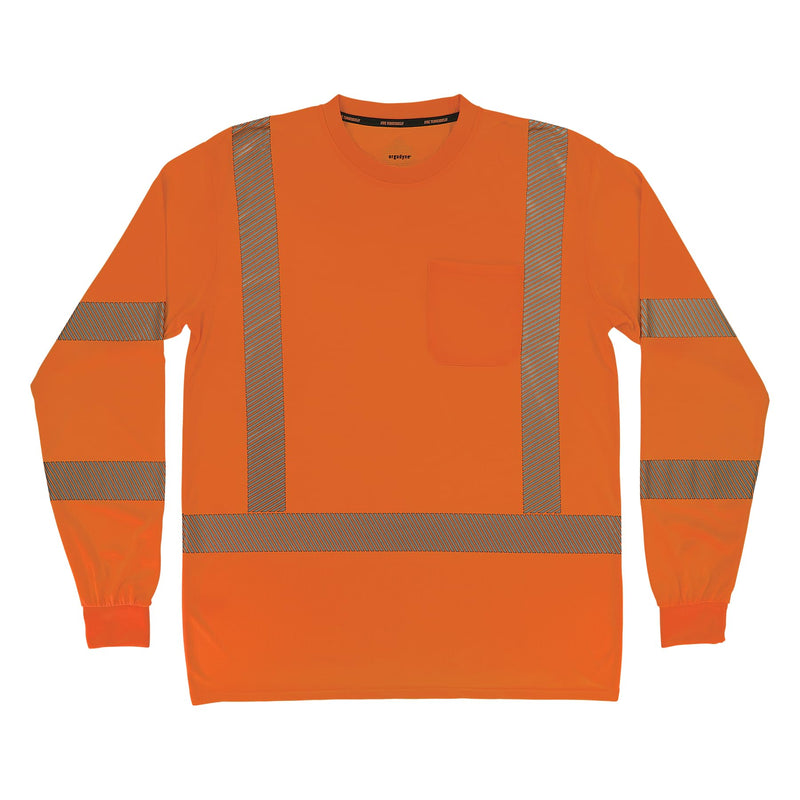 Ergodyne Unisex Adult Glowear 8370 Performance Hi-vis Long Sleeve T-Shirt - Type R, Class 3 5X-Large Orange