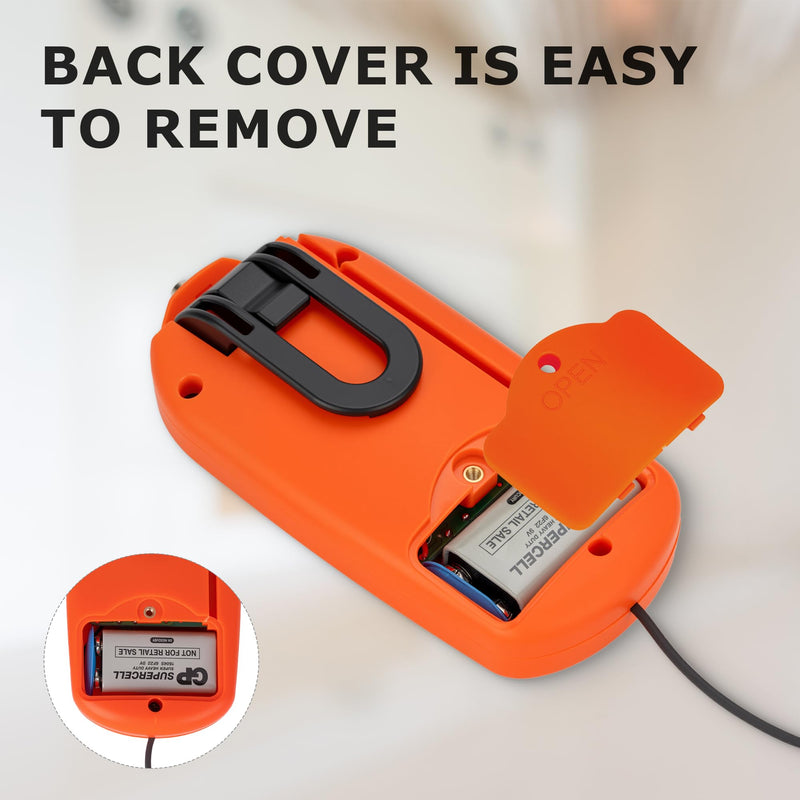 [Australia - AusPower] - Electric Fence Voltage Tester, 15KV Digital Electric Fence Voltage Tester, Digital Display High Voltage 200-15000V Gardening Tools Orange 