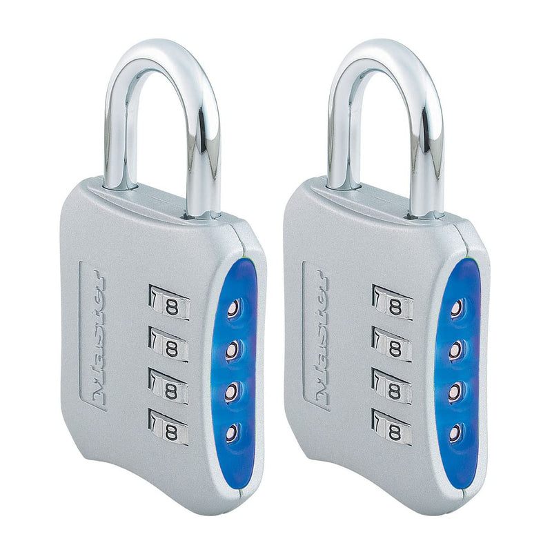 [Australia - AusPower] - Master Lock Resettable Combination Locker Lock, Lock for Gym and School Lockers, Blue, 2 Pack, 653BLUE 