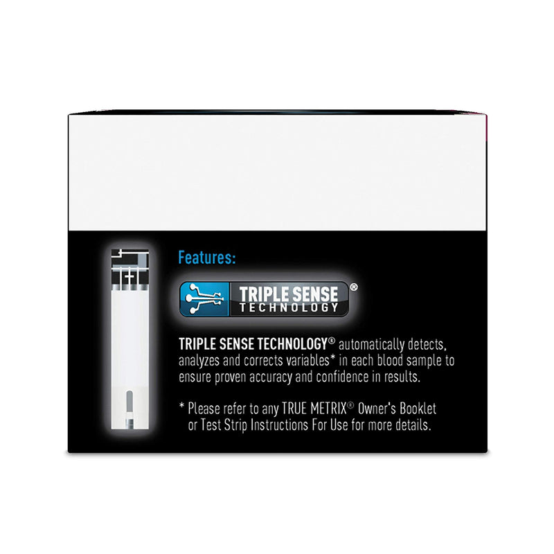 LEADER True Metrix Blood Glucose Test Strips for Diabetes, Tiny Blood Sample, Self-Monitoring, Triple Sense Technology, for Adults and Kids 12+, Compatible with True Metrix Meters only, 50 Strips