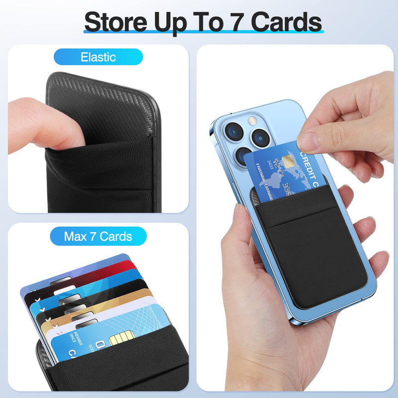 [Australia - AusPower] - SHANSHUI Wallet Compatible for Magsafe, Magnetic Phone Wallet Card Holder for Back of Phone Compatible for iPhone 15/14/13/12 Mini/Plus/Pro/Pro Max & Magsafe case -Black Black 