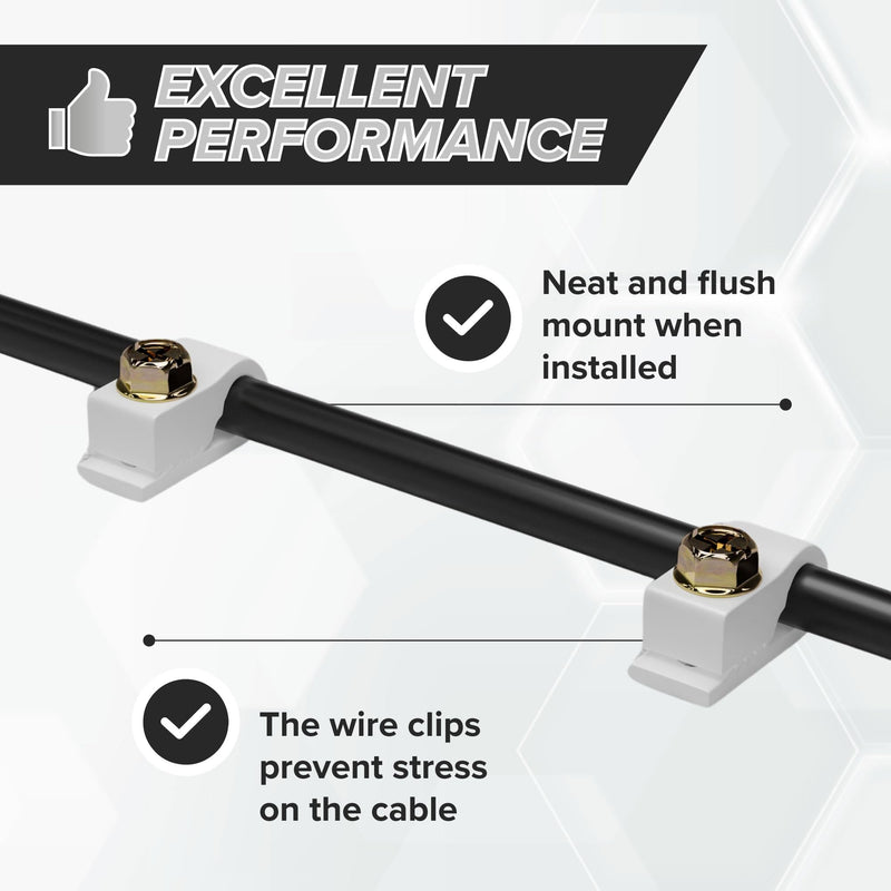 [Australia - AusPower] - THE CIMPLE CO - Single Coaxial Cable Clips, Cat6, Electrical Wire Cable Clip, 1/4 in (6 mm) Screw Clip and Fastener, White (100 Pieces per Bag) 100 Pack 