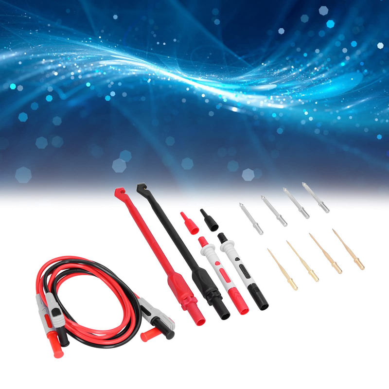 [Australia - AusPower] - P1033B Banana Plug Test Leads Kit, Replaceable Needle & Hook Probes for Multimeter, High Conductivity Brass & Silicone, Ideal for Home, Lab, Auto & Industrial Use 