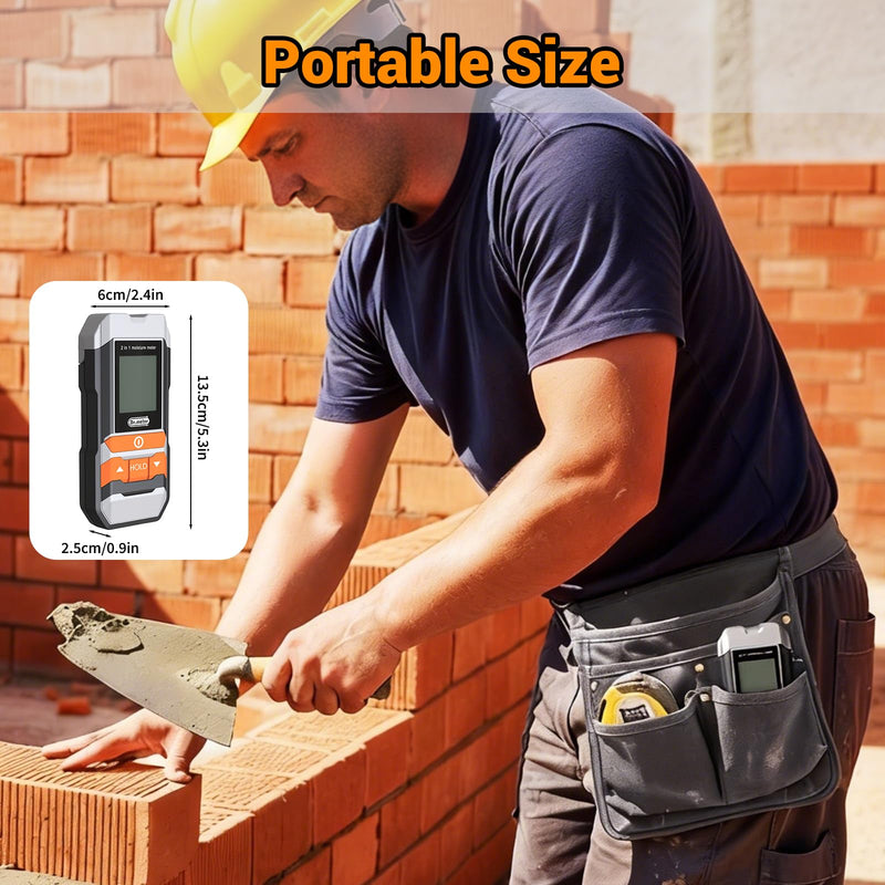 Wood Moisture Meter, 2 in 1 Pin & Pinless Moisture Tester, Digital Humidity Sensor Detector for Wood Firewood Drywall Floor Woodworking, Water Leak Detector for Building Home
