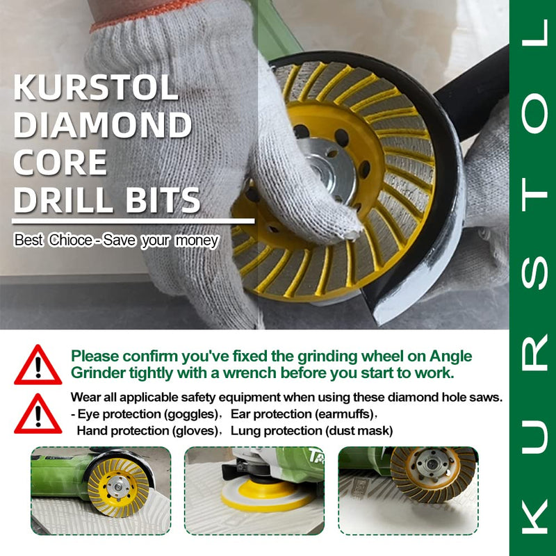 [Australia - AusPower] - Diamond Grinding Cup Wheel - 4.5"/115mm Turbo Row Angle Grinder Cup Wheel for Cutting,Grinding,Smoothing,Shaping Concrete,Marble,Granite,Masonry,Brick 7/8"-5/8" Arbor 4.5" Turbo 